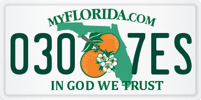 FL license plate 0307ES