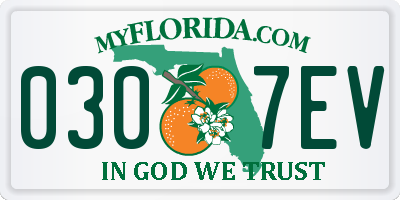 FL license plate 0307EV