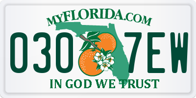 FL license plate 0307EW