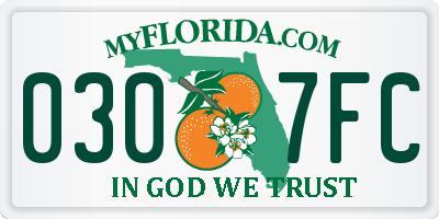 FL license plate 0307FC