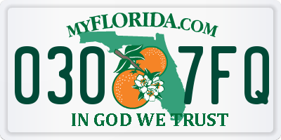 FL license plate 0307FQ
