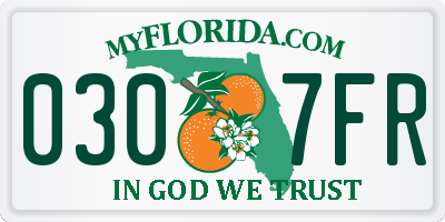FL license plate 0307FR