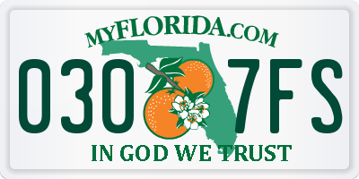 FL license plate 0307FS