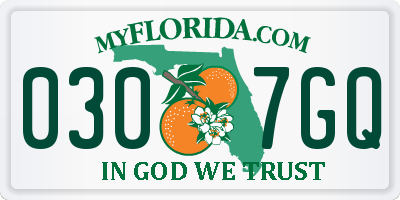 FL license plate 0307GQ