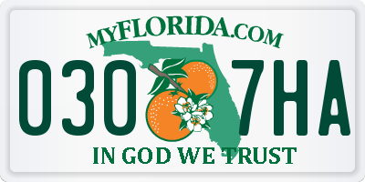 FL license plate 0307HA