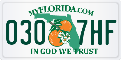 FL license plate 0307HF