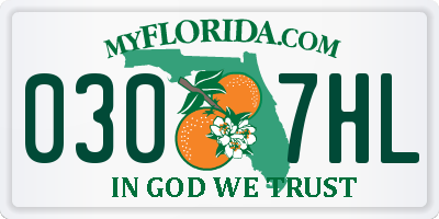 FL license plate 0307HL