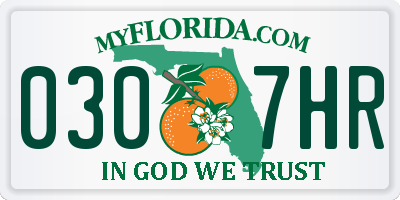FL license plate 0307HR