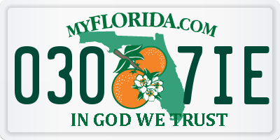 FL license plate 0307IE