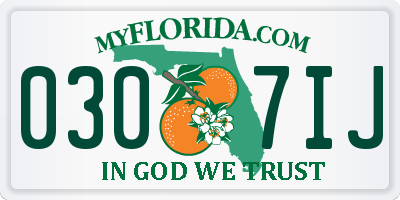 FL license plate 0307IJ