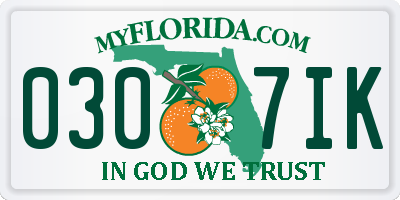 FL license plate 0307IK