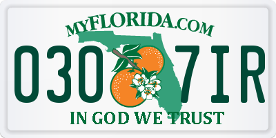 FL license plate 0307IR