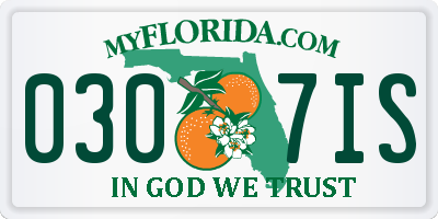 FL license plate 0307IS