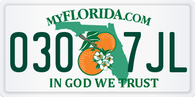 FL license plate 0307JL