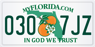 FL license plate 0307JZ