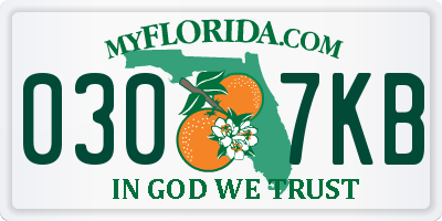 FL license plate 0307KB