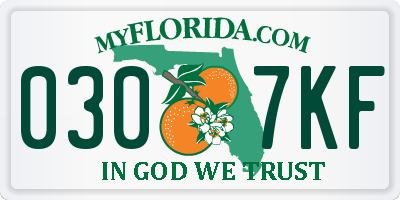 FL license plate 0307KF