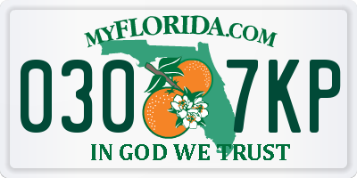 FL license plate 0307KP
