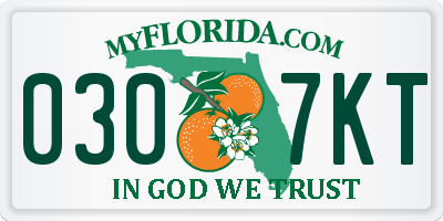 FL license plate 0307KT