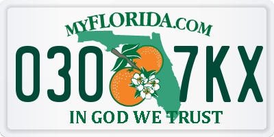 FL license plate 0307KX