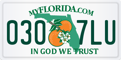 FL license plate 0307LU