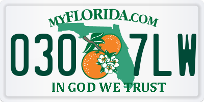 FL license plate 0307LW