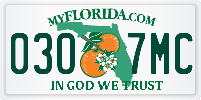FL license plate 0307MC