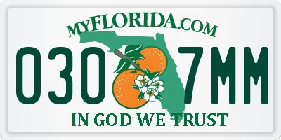 FL license plate 0307MM