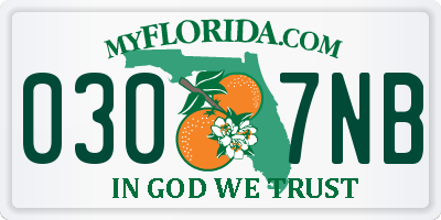 FL license plate 0307NB