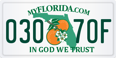 FL license plate 0307OF