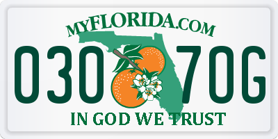 FL license plate 0307OG