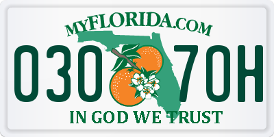 FL license plate 0307OH