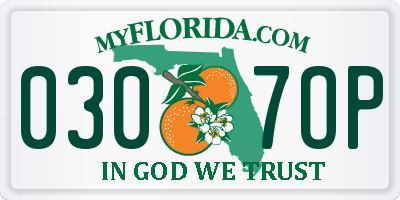 FL license plate 0307OP