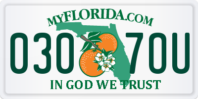 FL license plate 0307OU