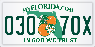 FL license plate 0307OX