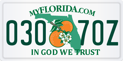 FL license plate 0307OZ