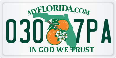 FL license plate 0307PA