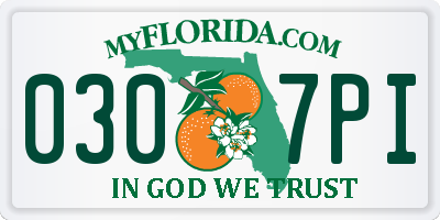 FL license plate 0307PI