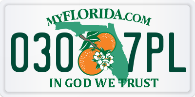 FL license plate 0307PL