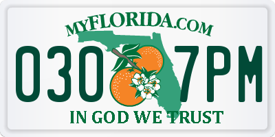 FL license plate 0307PM