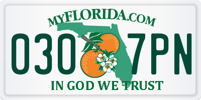 FL license plate 0307PN