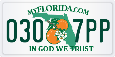 FL license plate 0307PP