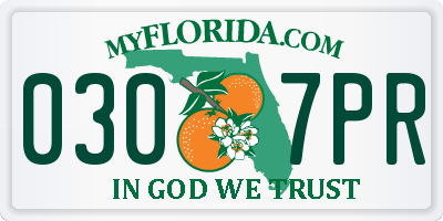 FL license plate 0307PR