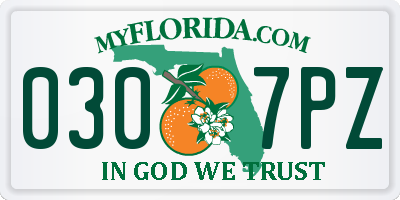 FL license plate 0307PZ