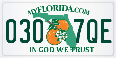 FL license plate 0307QE