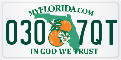 FL license plate 0307QT