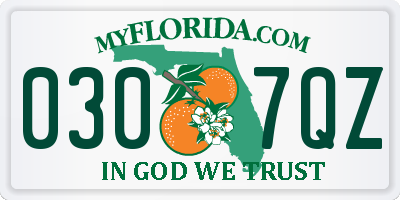 FL license plate 0307QZ