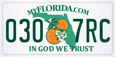 FL license plate 0307RC