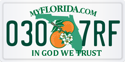 FL license plate 0307RF