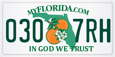 FL license plate 0307RH